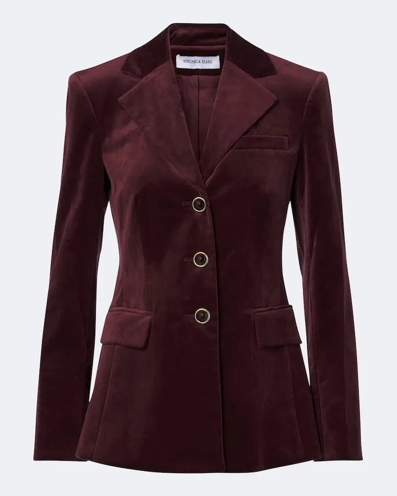 Veronica Beard Blazer Raelynn aus Samt Burgunderrot