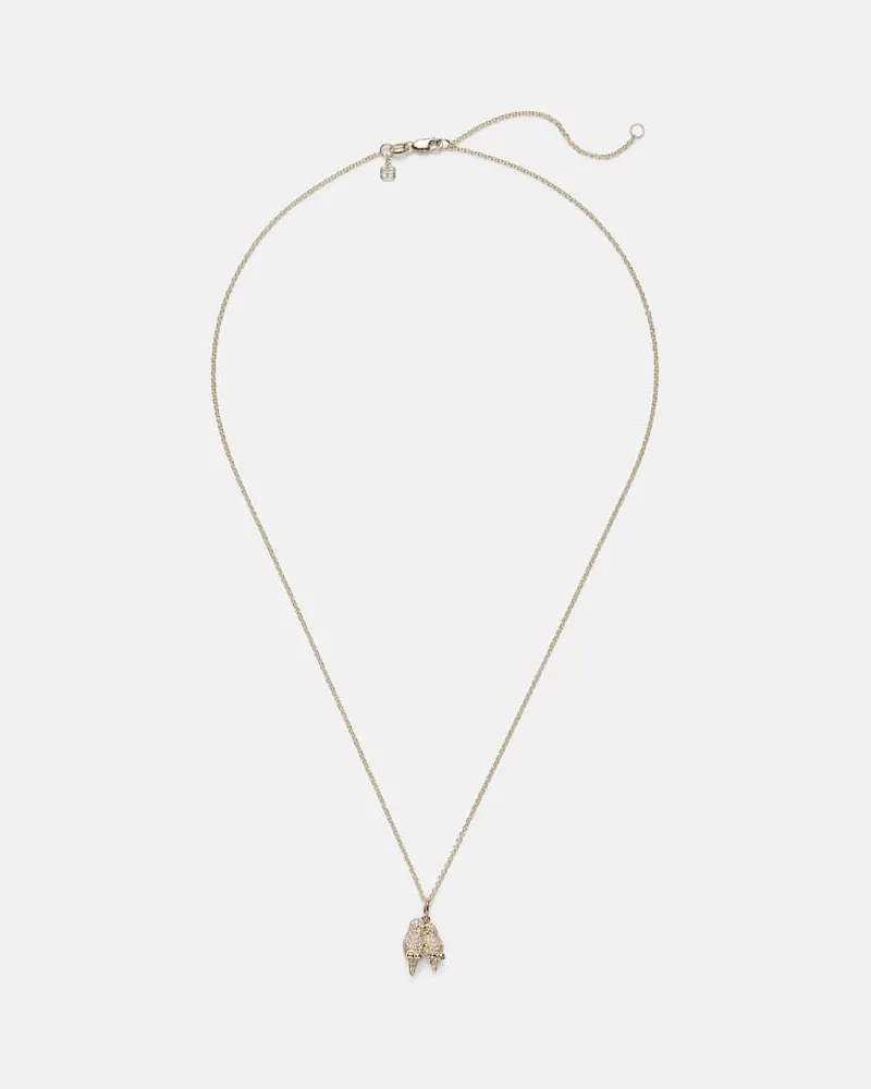 Sydney Evan Halskette Lovebirds aus 14kt Gelbgold mit Diamanten Gold