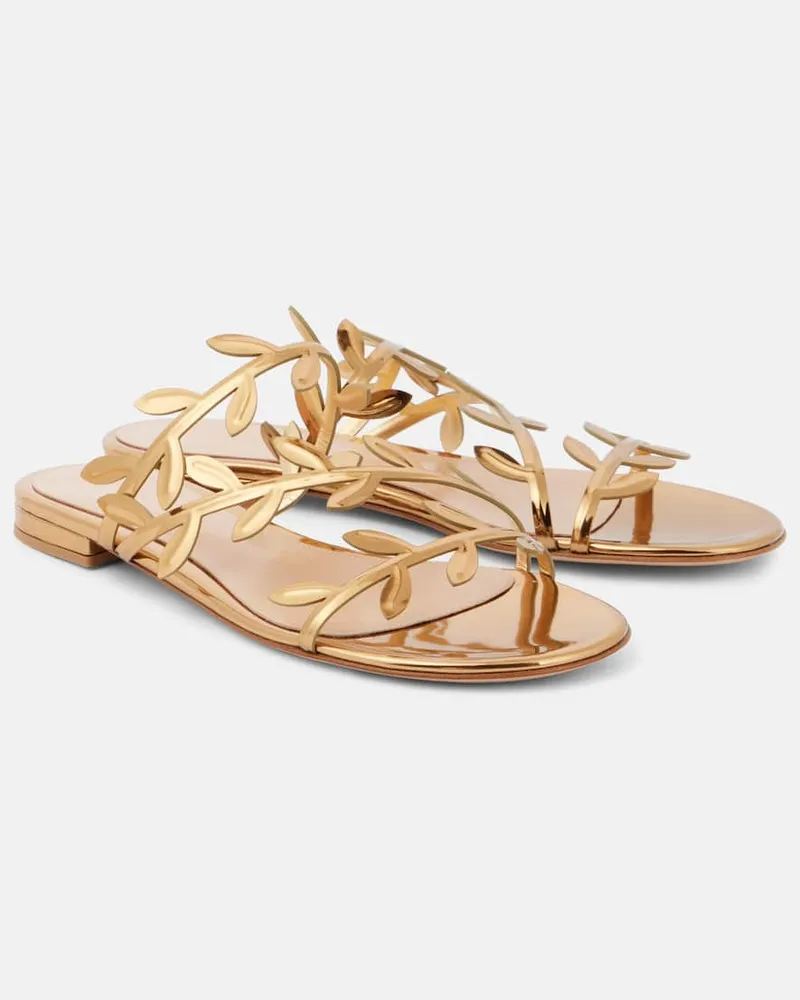 Gianvito Rossi Sandalen Flavia aus Metallic-Leder Gold