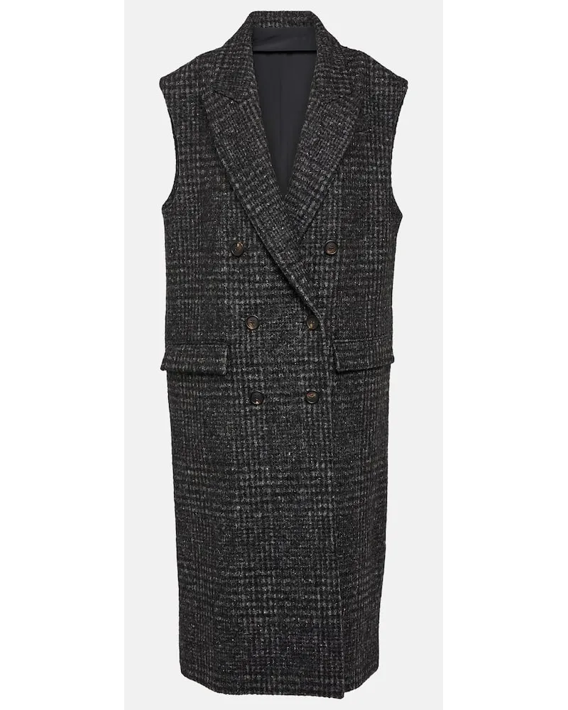 Brunello Cucinelli Mantel aus einem Wollgemisch Grau