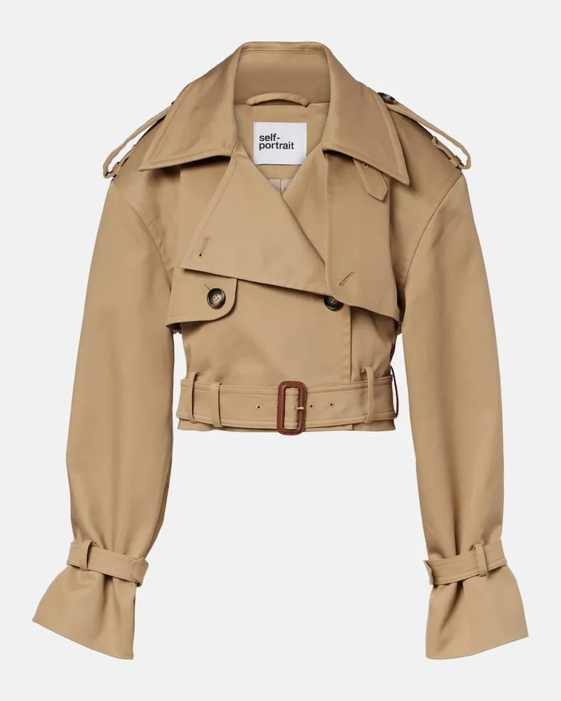 Self-Portrait Cropped-Jacke Beige