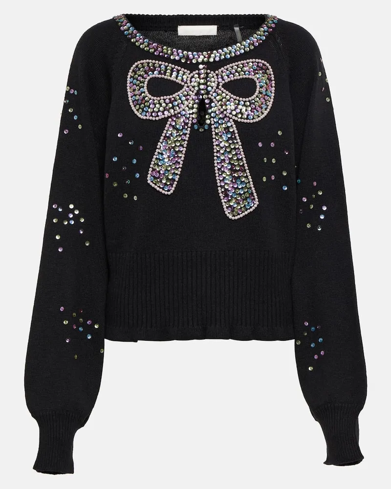 LoveShackFancy Verzierter Pullover Doodle Schwarz