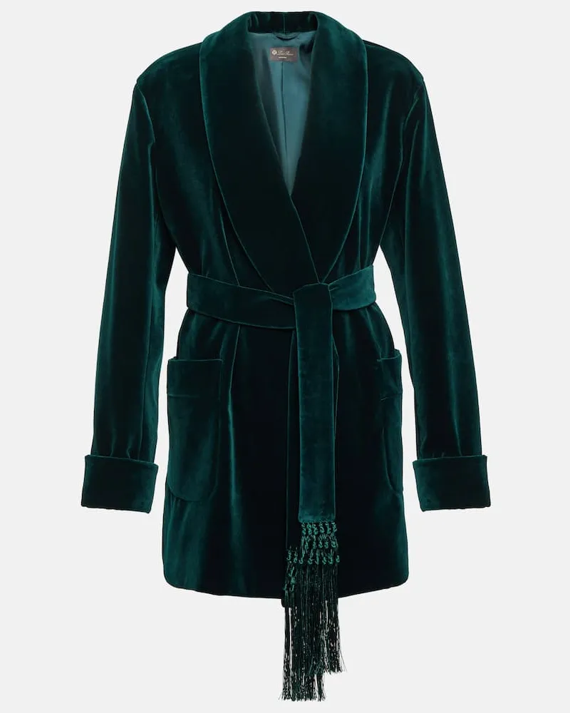 Loro Piana Blazer Raniya aus Baumwollsamt Grã¼n
