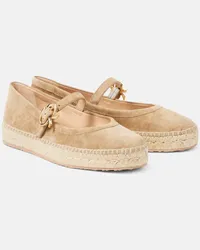 Gianvito Rossi Espadrilles Elda aus Veloursleder Beige