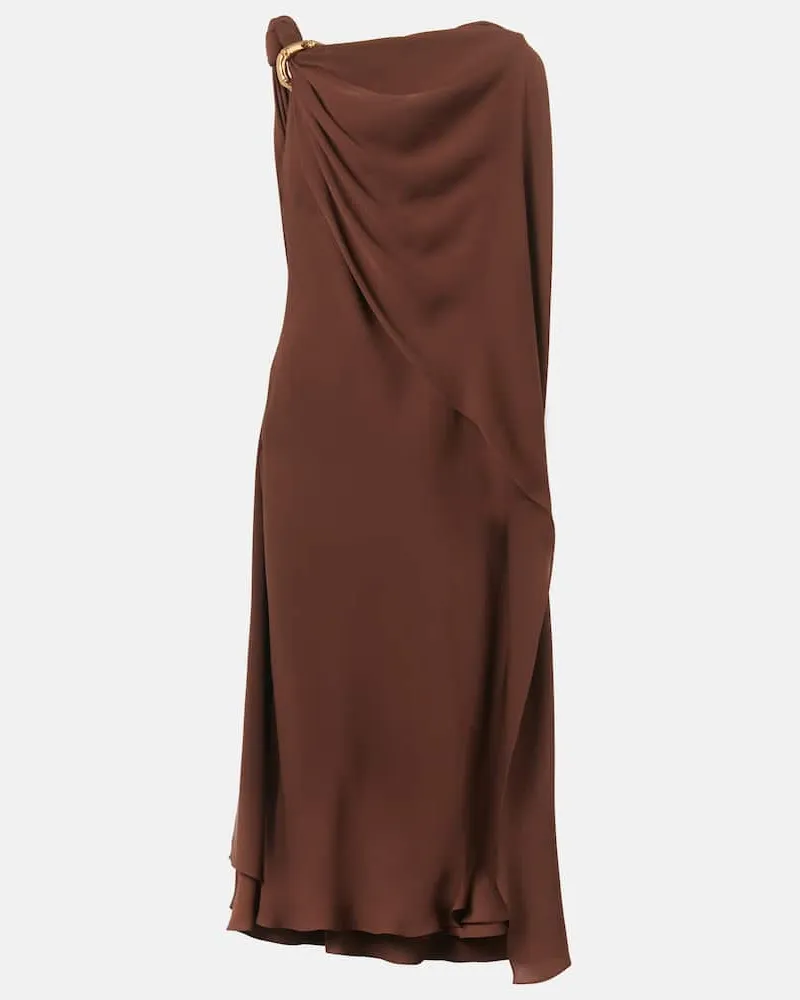 Gucci Midikleid aus Satin Braun