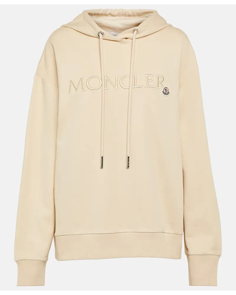 Moncler Hoodie aus Baumwolle Beige