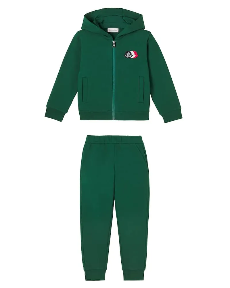 Moncler Set aus Kapuzenjacke und Jogginghose Grün