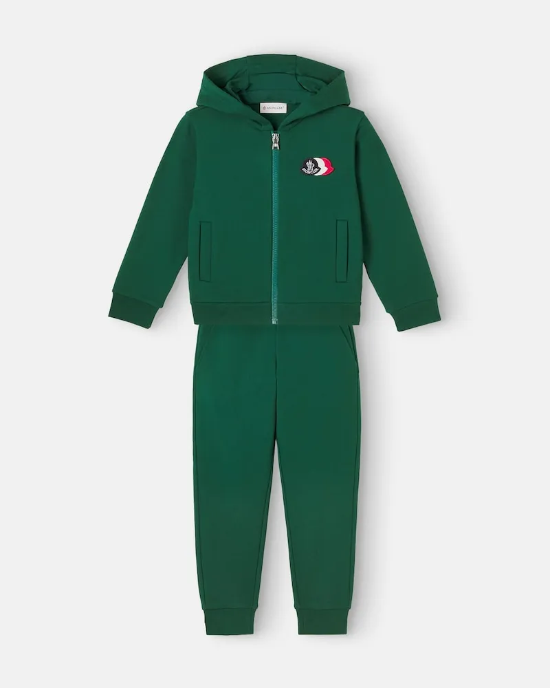 Moncler Set aus Kapuzenjacke und Jogginghose Grün