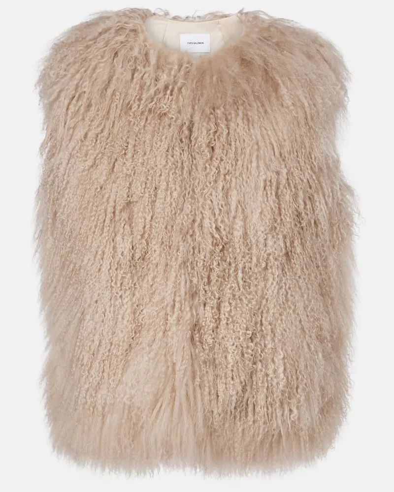 Yves Salomon Weste aus Shearling Beige