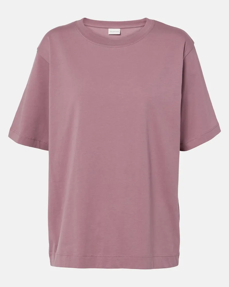 Dries van Noten T-Shirt aus Baumwoll-Jersey Pink