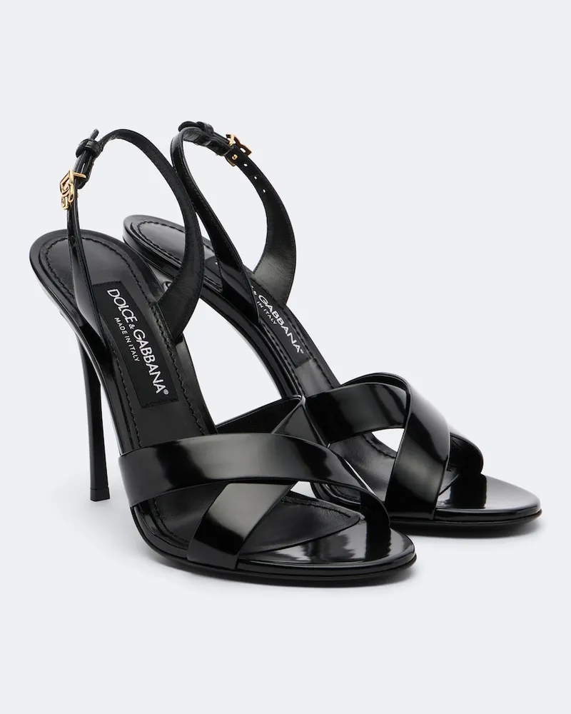 Dolce & Gabbana Sandalen DG aus Leder Schwarz