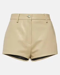 Magda Butrym High-Rise Shorts aus Leder Beige