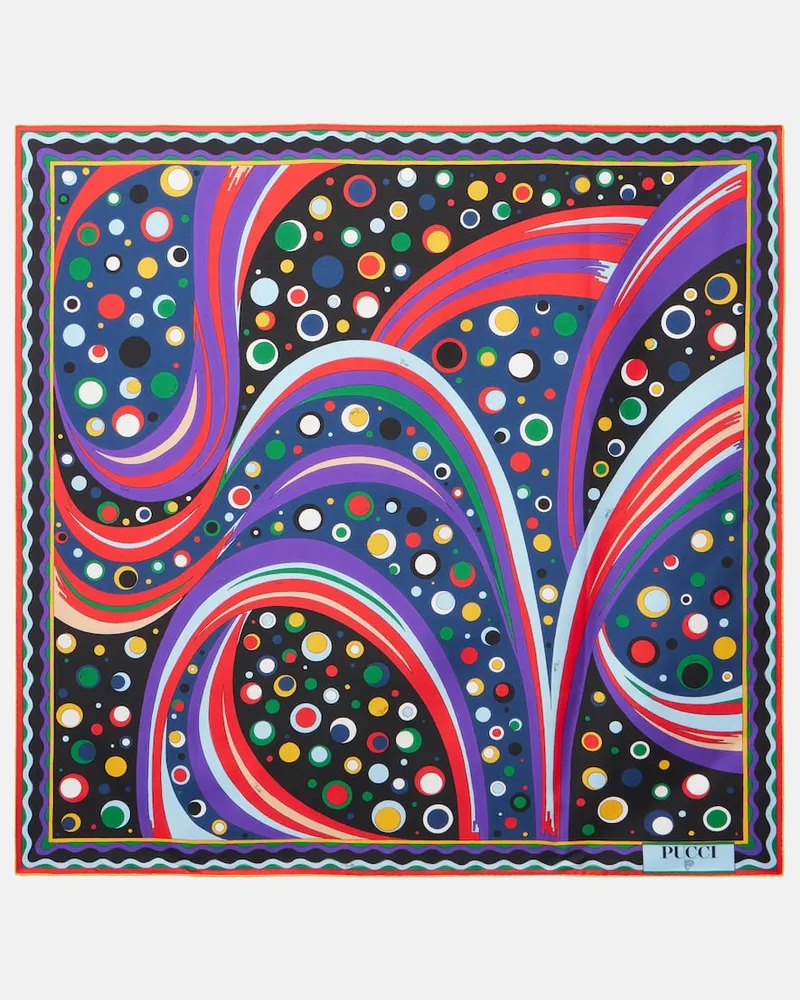 Emilio Pucci Tuch Fontane aus Seiden-Twill Multicolor