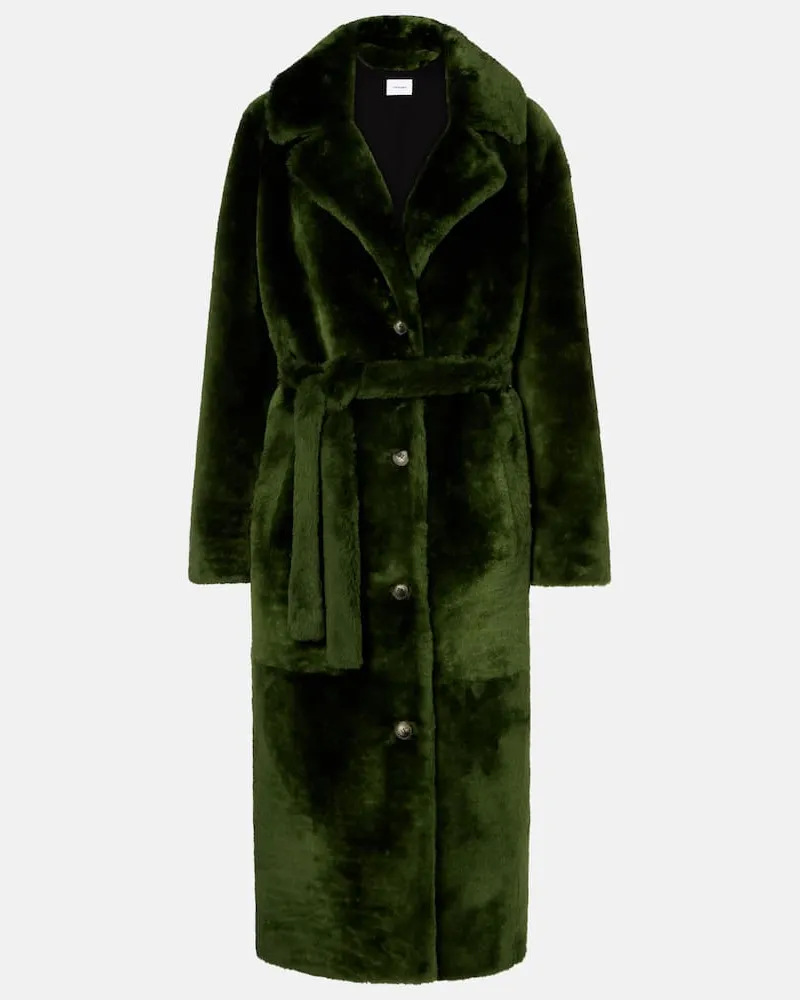 Yves Salomon Mantel aus Shearling Grün