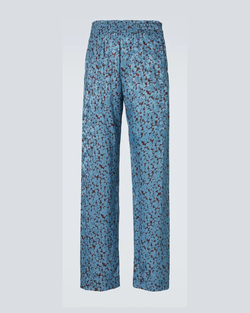 Dries van Noten Bedruckte Hose Blau
