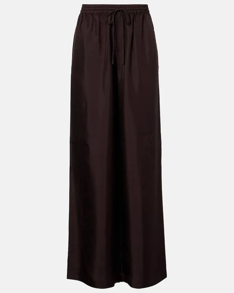 Róhe Róhe Weite Hose aus Seide Braun