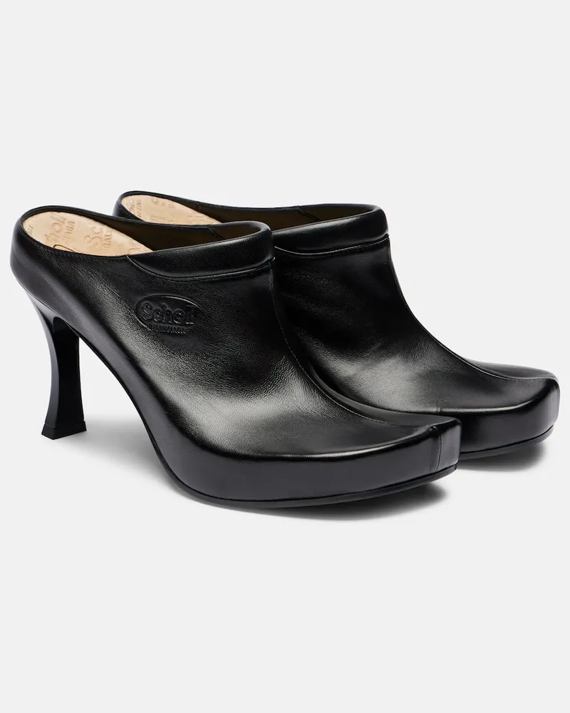 Balenciaga X Scholl Mules 80 aus Leder Schwarz