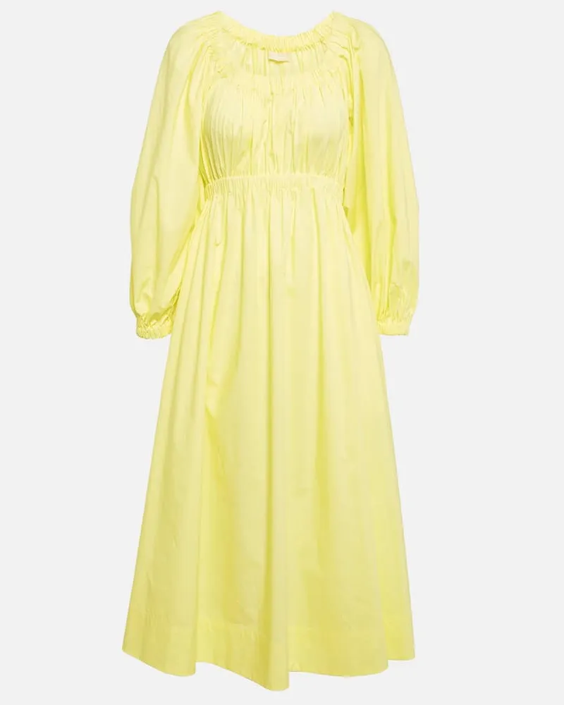 Ulla Johnson Midikleid Helena aus Baumwolle Gelb