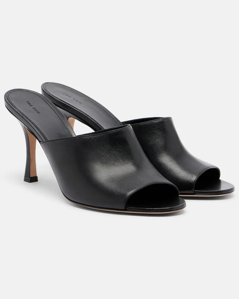The Row Pantoletten Ella aus Leder Schwarz