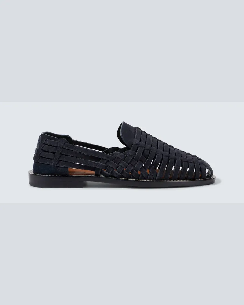 Brunello Cucinelli Slip-Ons Sean aus Veloursleder Blau