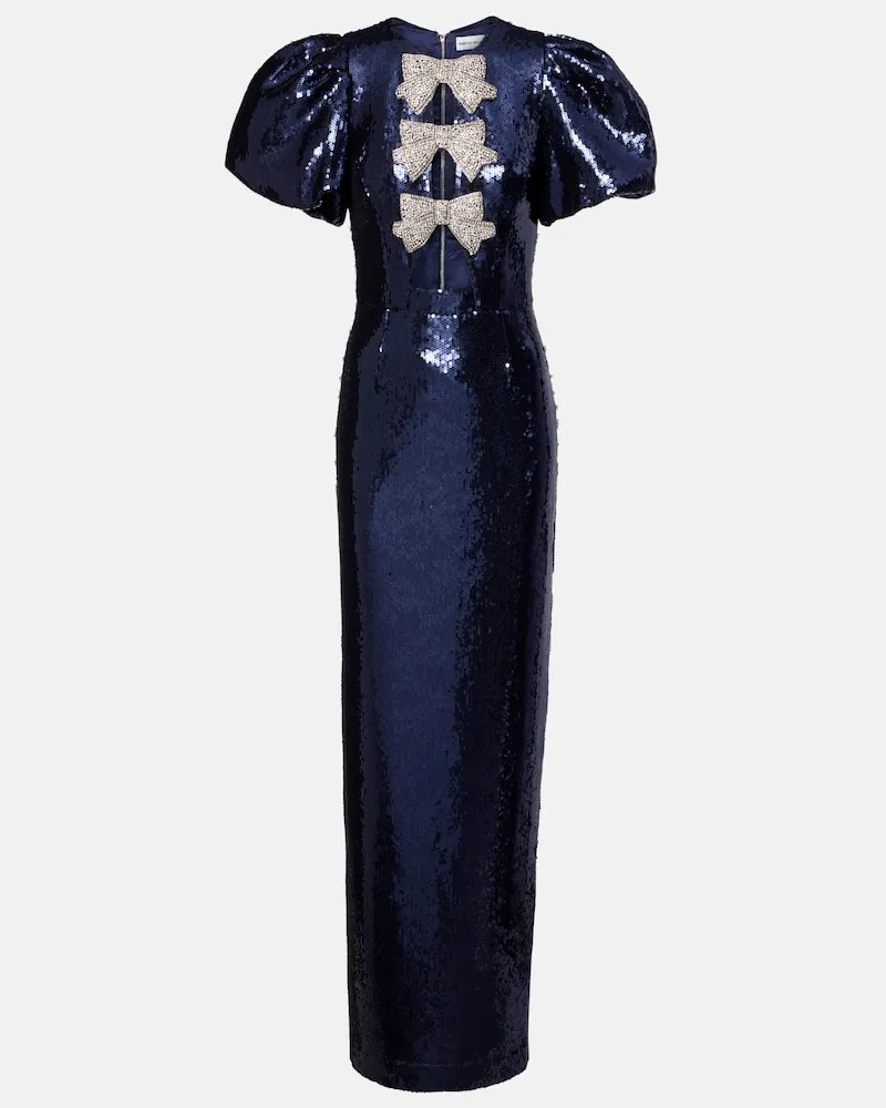 Rebecca Vallance Robe Cressida mit Pailletten Blau