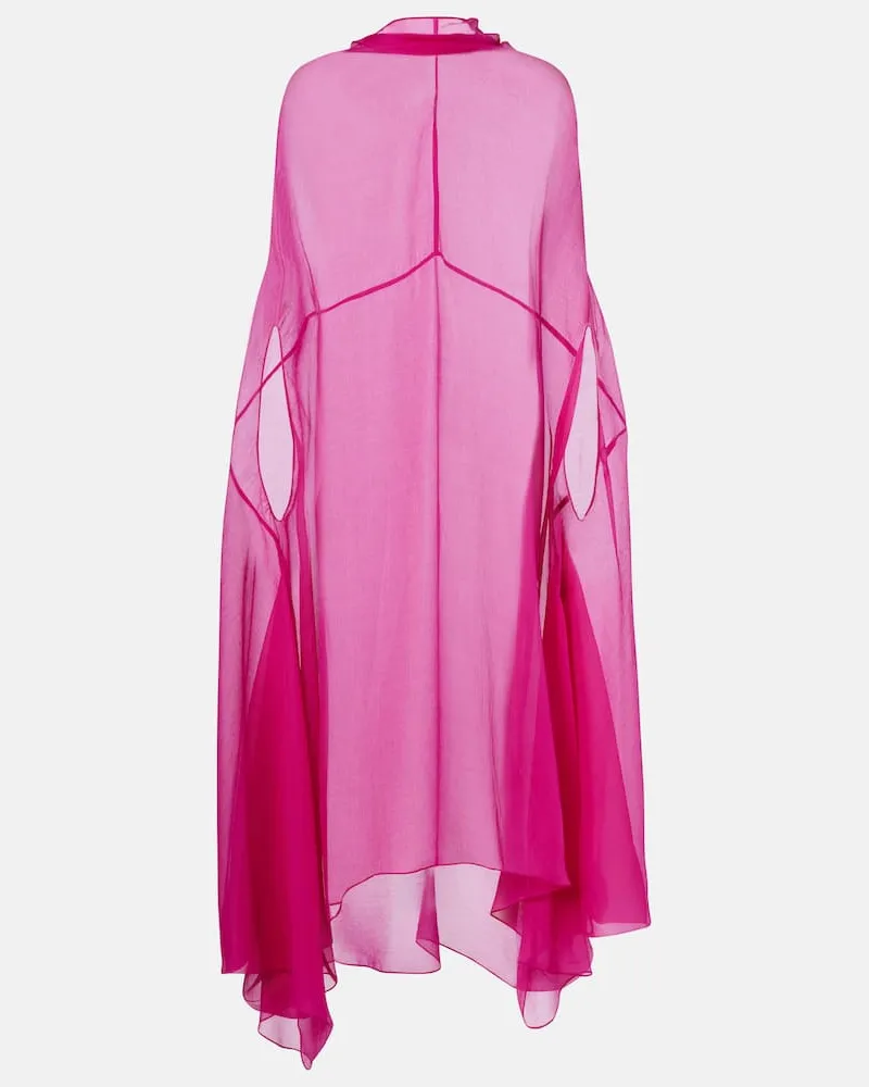 Dries van Noten Robe aus Seide Rosa