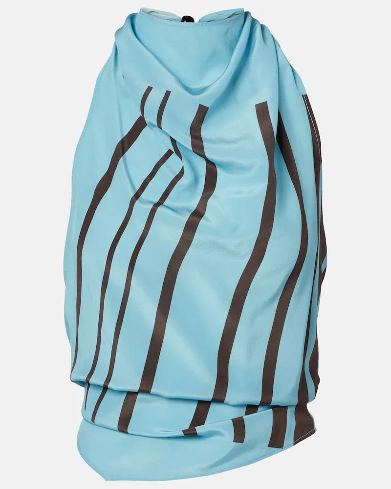 SIR Top Rioja aus Seiden-Crêpe Blau