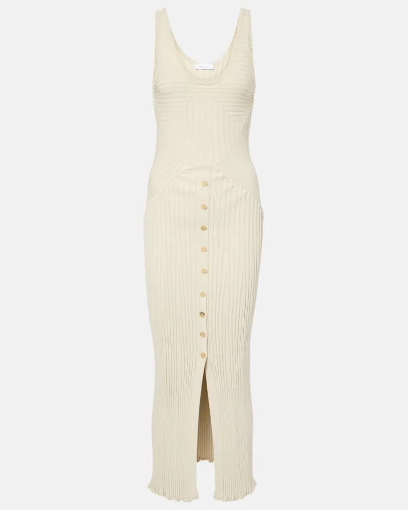 Paco Rabanne Midikleid aus Strick Weiß