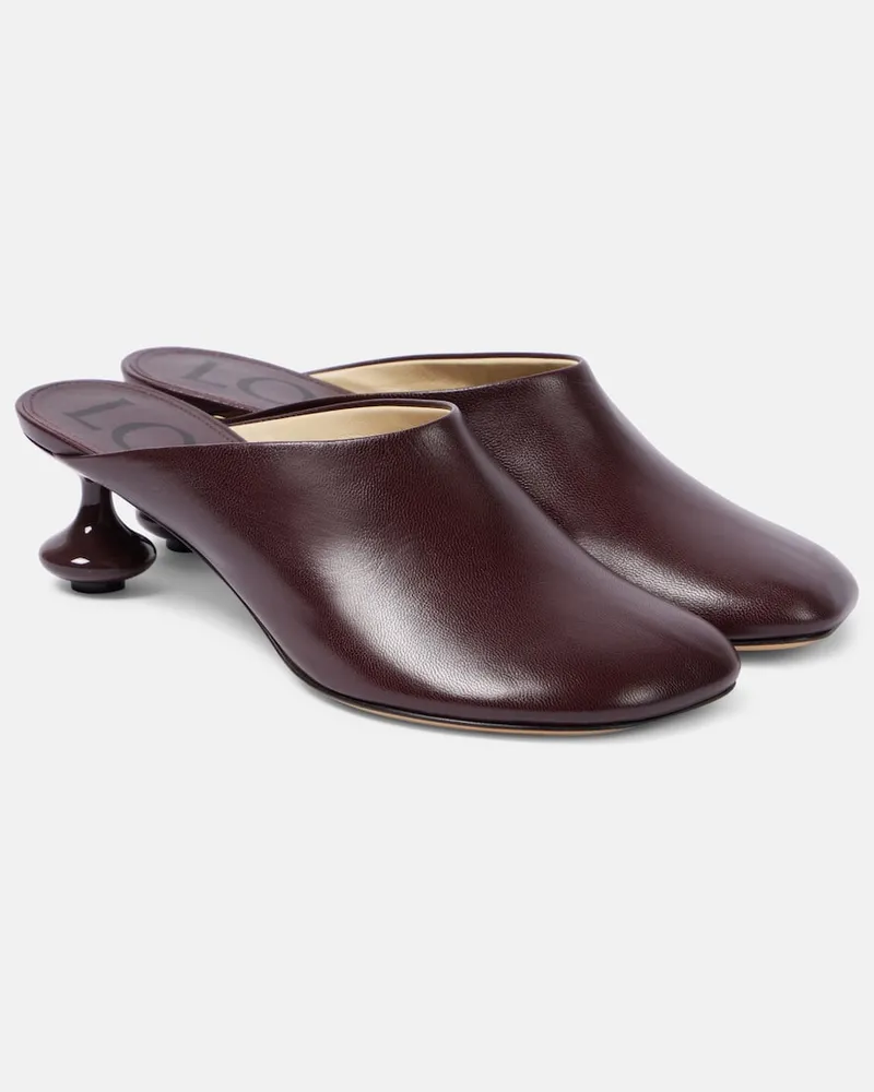 Loewe Mules Toy 45 aus Leder Burgunderrot