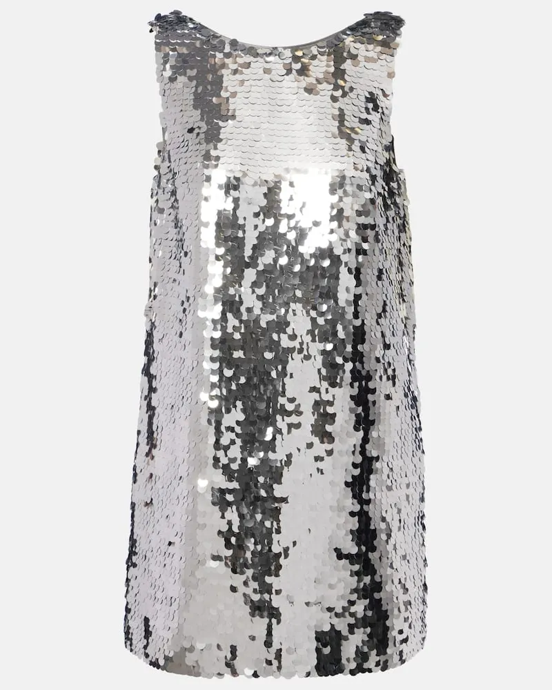 Dolce & Gabbana Minikleid mit Pailletten Silber