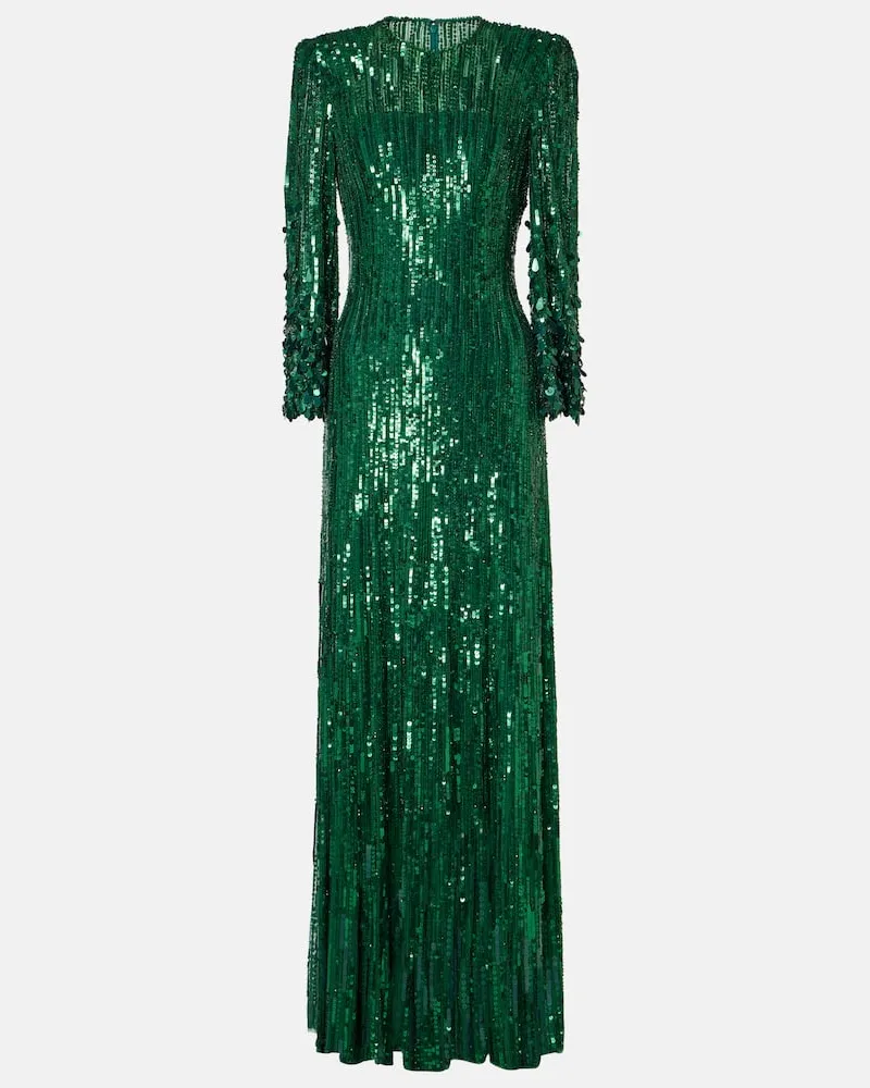 Jenny Packham Robe Nymph mit Pailletten Grün
