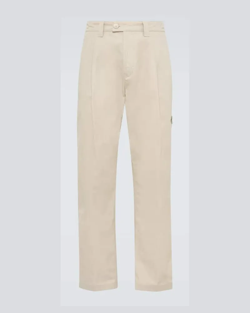 Stone Island Gerade Hose Ghost Compass aus Baumwolle Beige