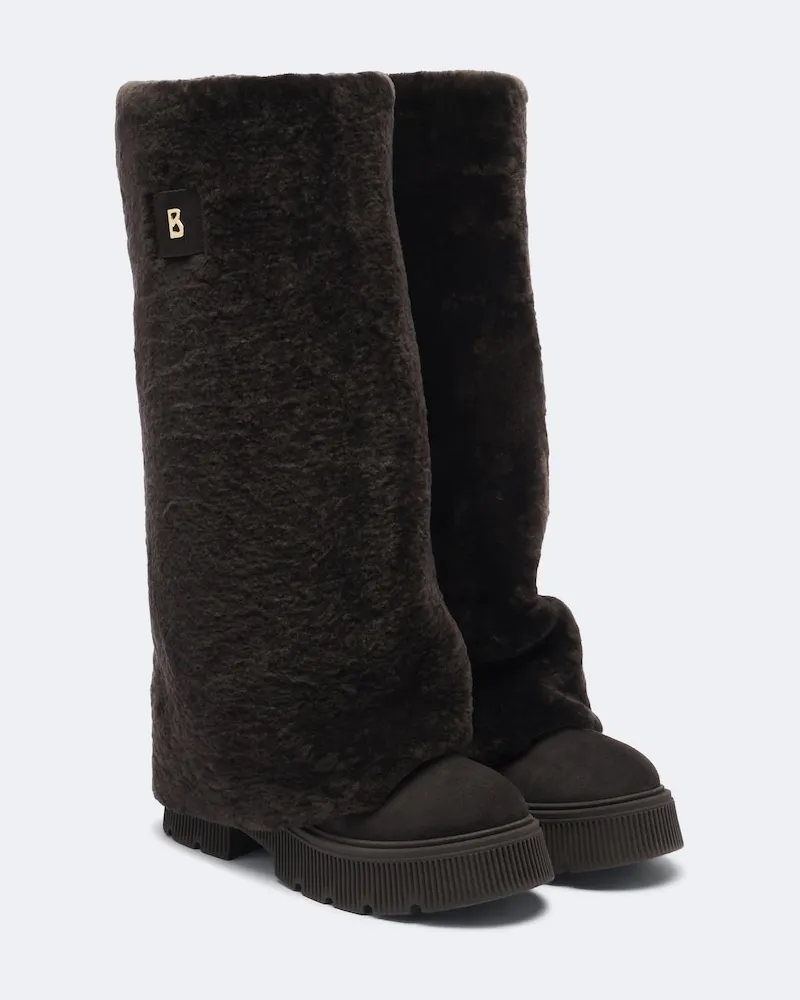 Bogner Kniehohe Stiefel Turin aus Lammfell Braun