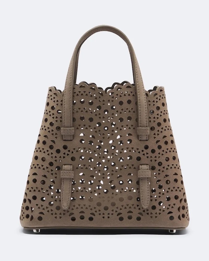 Alaïa Alaïa Henkeltasche Mina 20 Vienne aus Veloursleder Beige