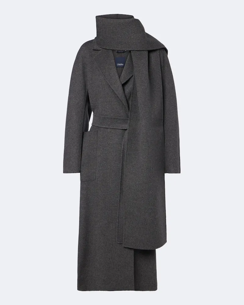 Max Mara Wickelmantel aus Schurwolle Grau