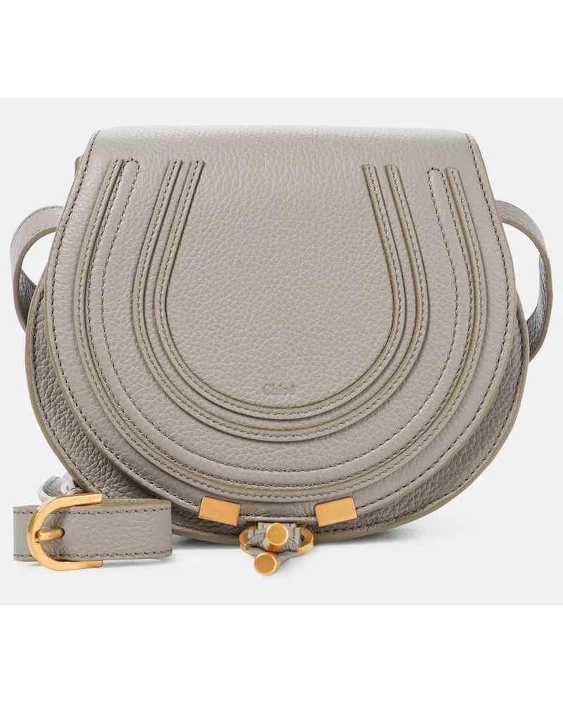 Chloé Chloe Schultertasche Marcie Small aus Leder Grau