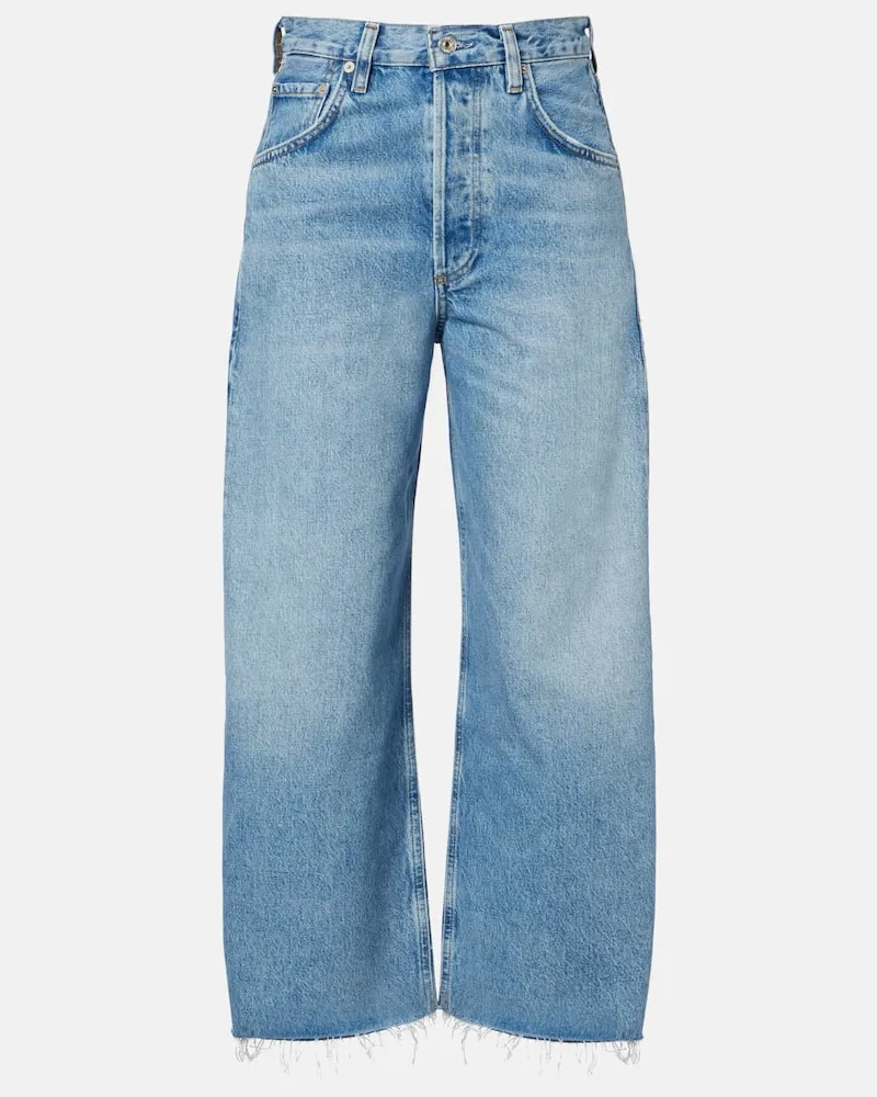 Citizens of humanity Wide-Leg Cropped Jeans Ayla Blau