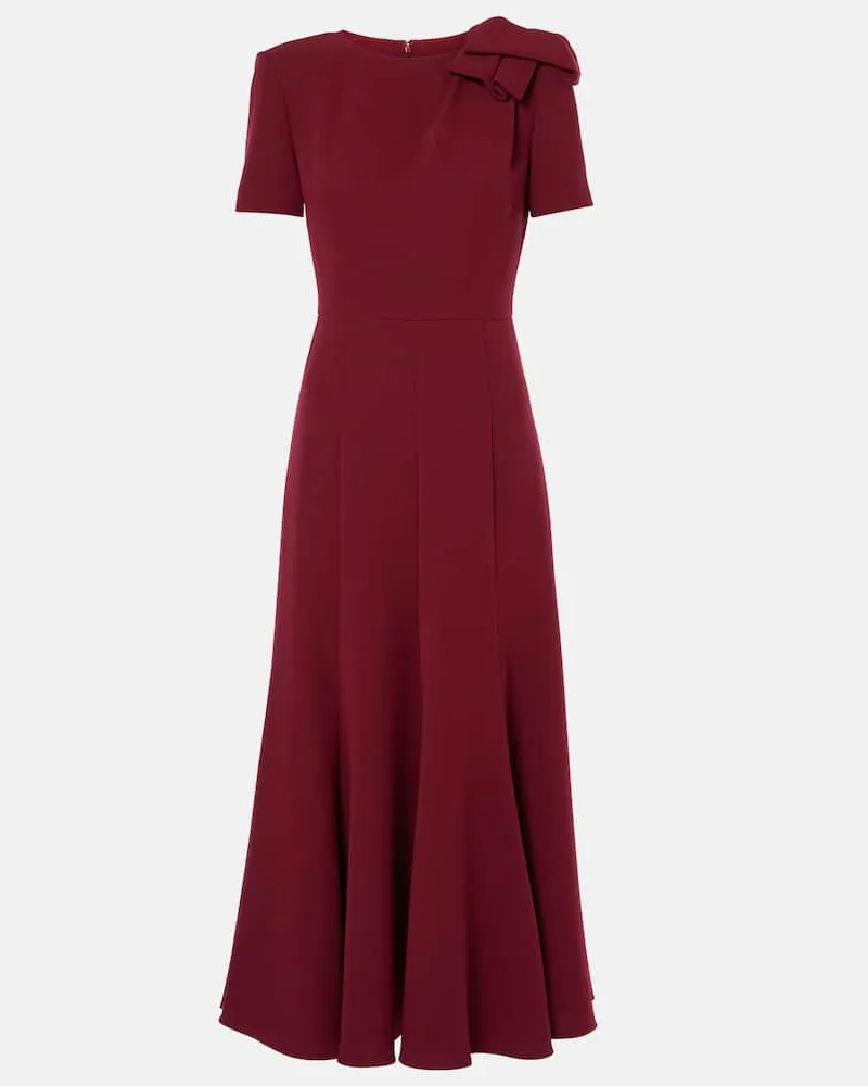 Roland Mouret Midikleid aus Cady Burgund