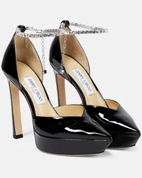 Jimmy Choo Verzierte Plateau-Pumps Saeda 125 Schwarz