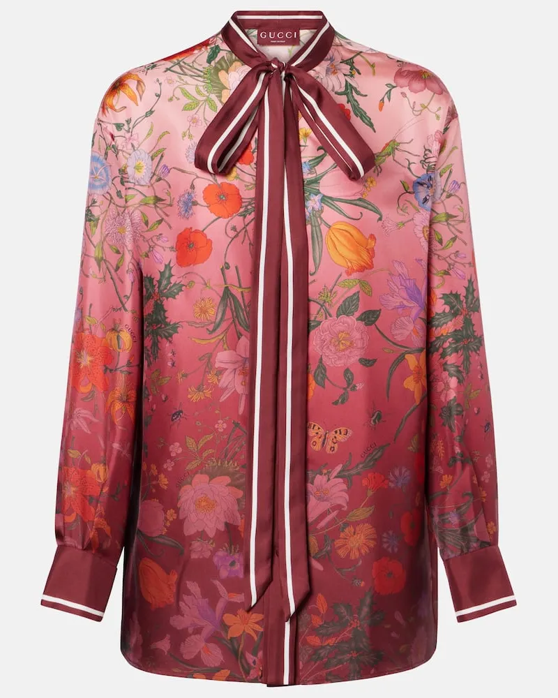 Gucci Schluppenbluse aus Seide Pink