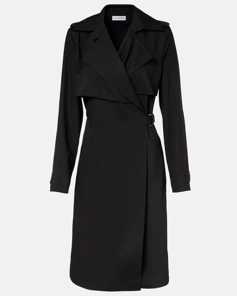 Burberry Wickelkleid aus Wolle Schwarz
