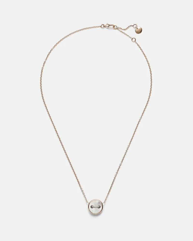 Pomellato Halskette Pom Pom Dot aus 18kt Roségold mit Perlmutt und Diamanten Gold