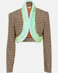 Area Cropped-Jacke mit Faux Fur Multicolor