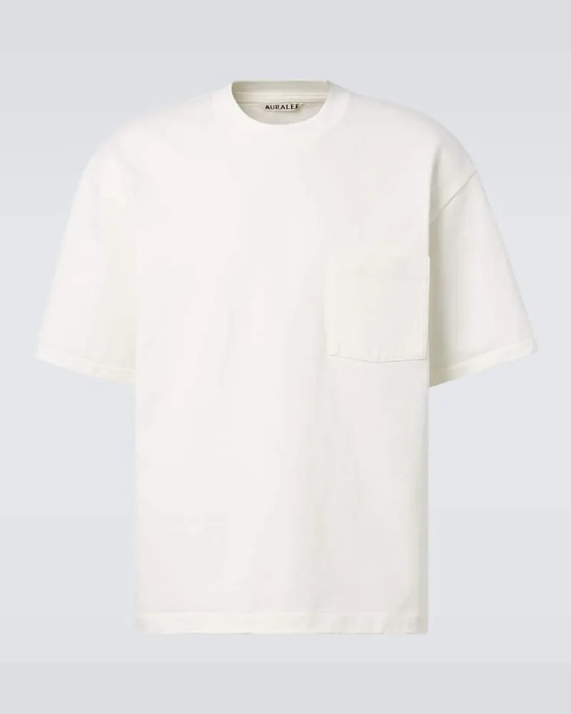 AURALEE T-Shirt aus Baumwolle Weiß