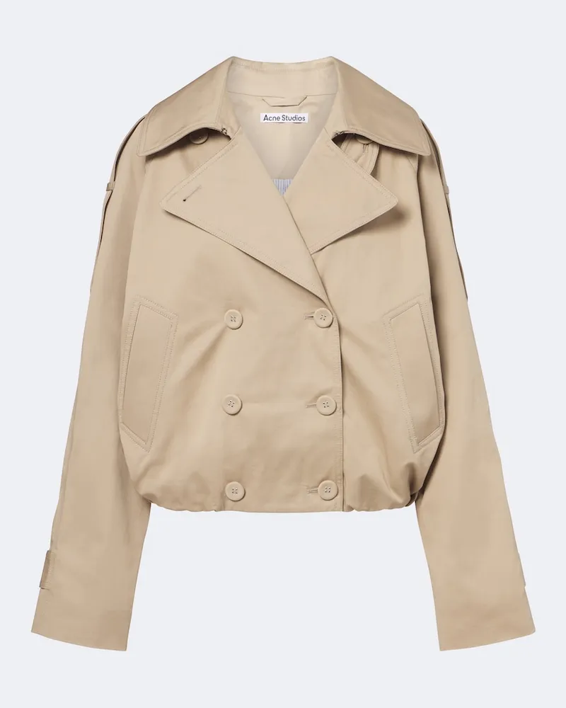 Acne Studios Cropped-Trenchcoat aus Baumwoll-Twill Beige