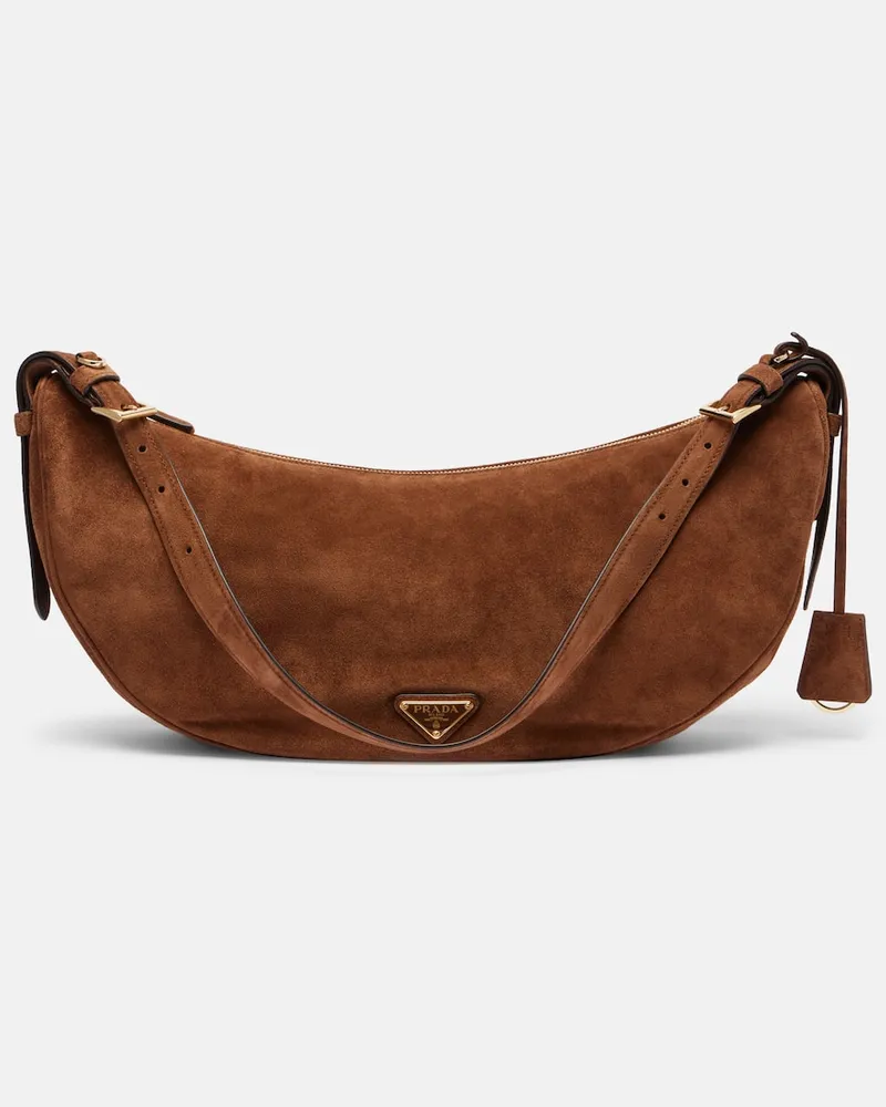 Prada Schultertasche Prada Demi-Lune Large Braun