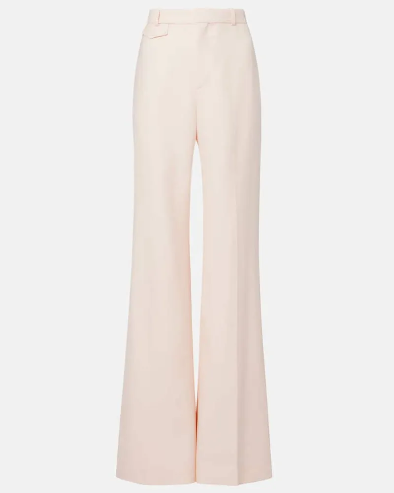 Chloé Chloé High-Rise-Schlaghose aus Woll-Gabardine Rosa