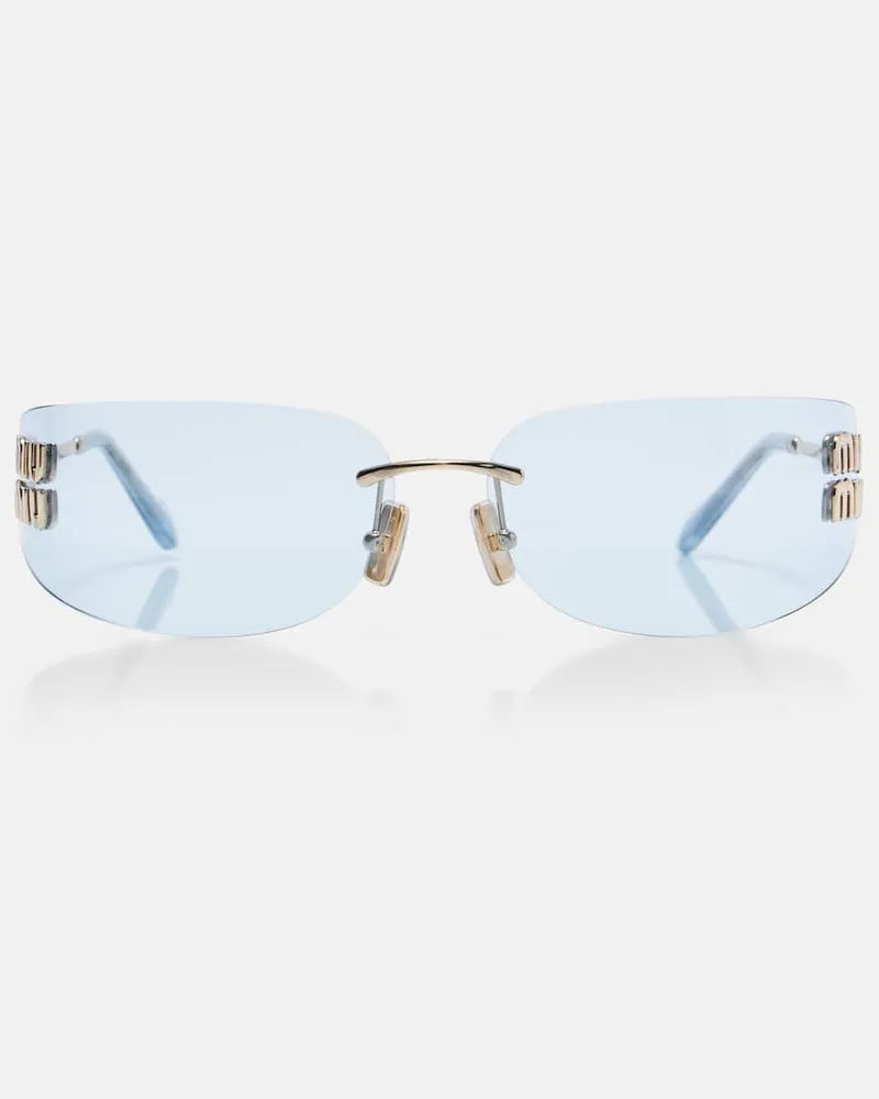 Miu Miu Eckige Sonnenbrille Blau