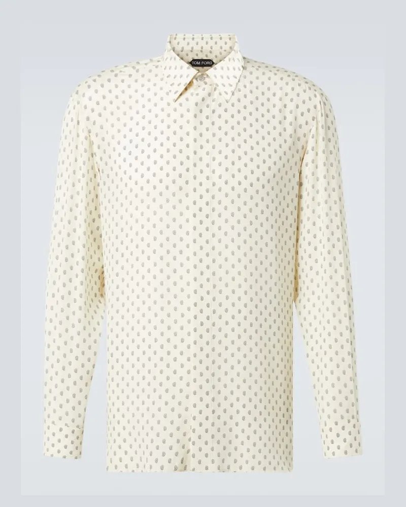 Tom Ford Hemd aus Crêpe de Chine aus Seide Weiß