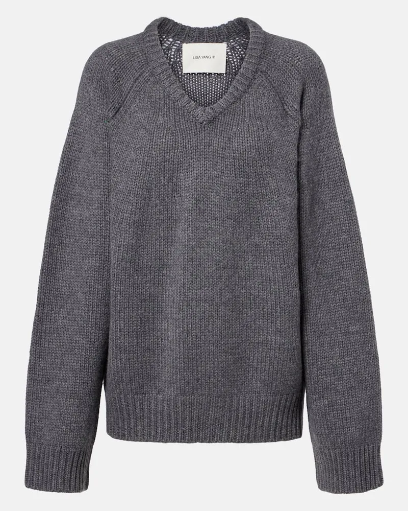 Lisa Yang Oversize-Pullover Oia aus Kaschmir Grau